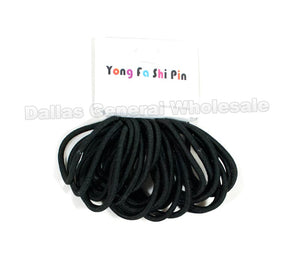 24 PC Black Hair Ties Wholesale - Dallas General Wholesale