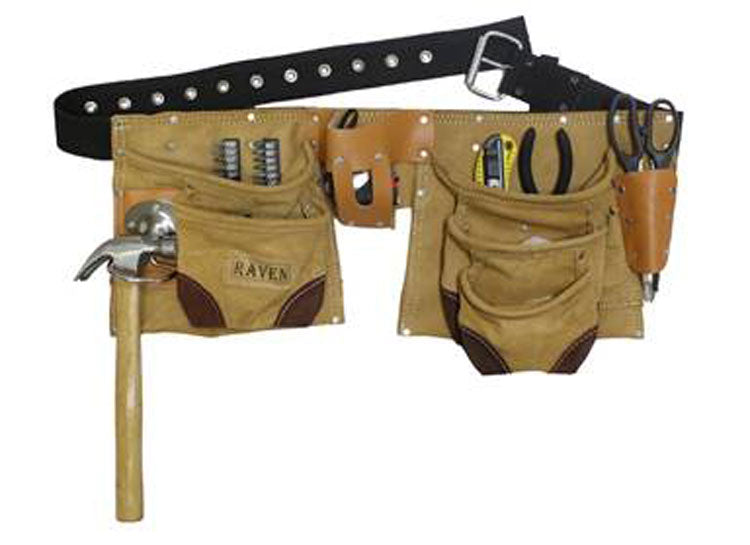 11 Pocket Split Leather Tools Pouch Belts Wholesale