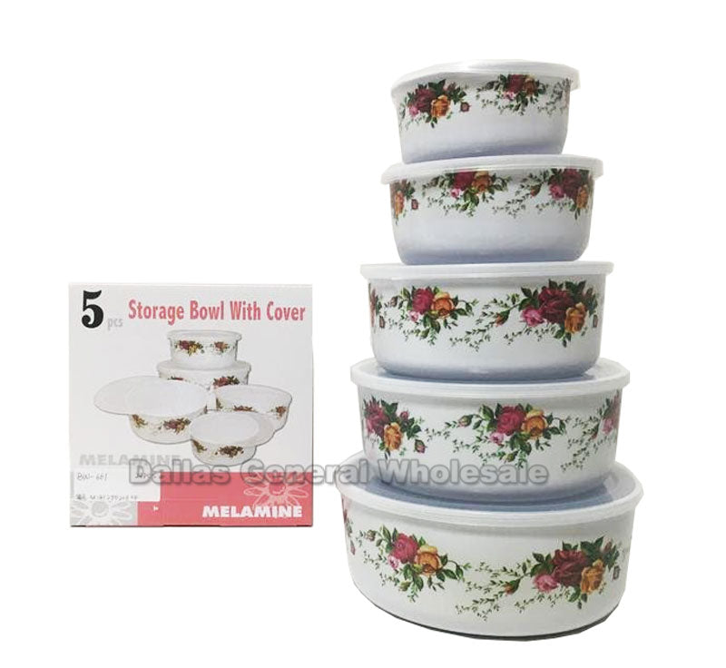 5 PC Food Storage Bowls w/ Lids Wholesale - Dallas General Wholesale