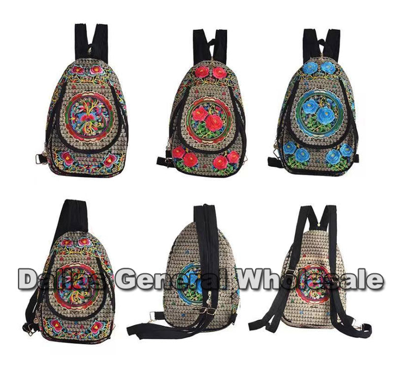 Beautiful Embroidered Floral Backpacks Wholesale