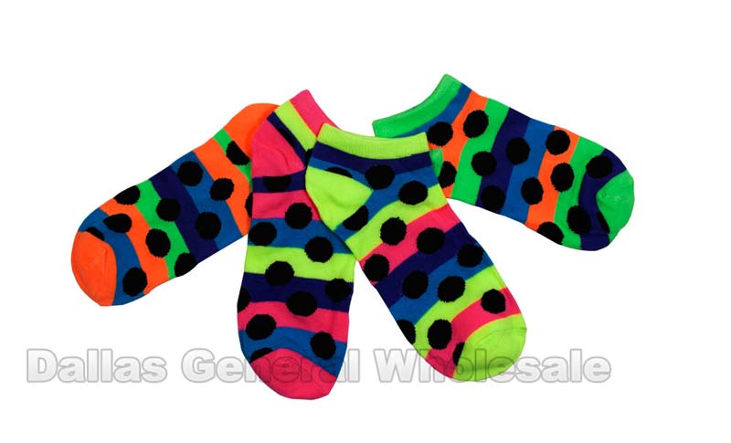 Girls Neon Color Polka Dot Socks Wholesale - Dallas General Wholesale