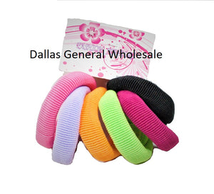 6 PC Thick Solid Color Hair Scrunchies Wholesale