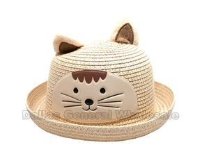 Cat Ear Kids Straw Hats Wholesale - Dallas General Wholesale