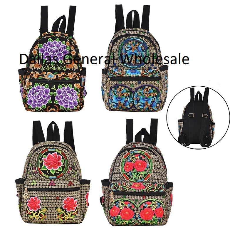 Elegant Embroidered Floral Backpacks Wholesale