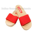 Laides 2" Heels Slide On Sandals Wholesale