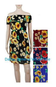 Girls Fashion Sunflower Sun Dresses Wholesale