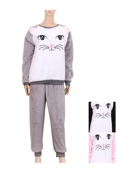 Ladies Fleece Pajama Sets Wholesale
