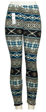 Womens Fashion Printed Thermal Fur Lining Leggings Wholesale - Dallas General Wholesale