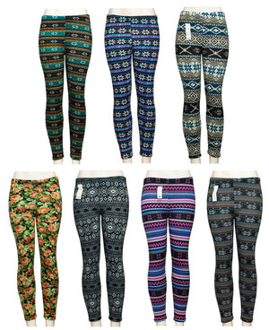 Assorted Ladies Fashion Pull On Thermal Leggings Wholesale - Dallas General Wholesale