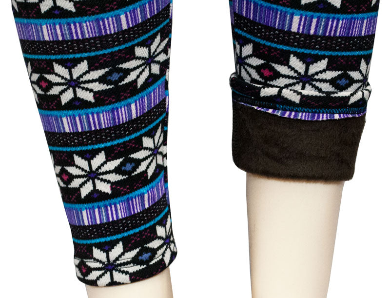 Girls Fashion Printed Thermal Fur Lining Leggings Wholesale - Dallas General Wholesale