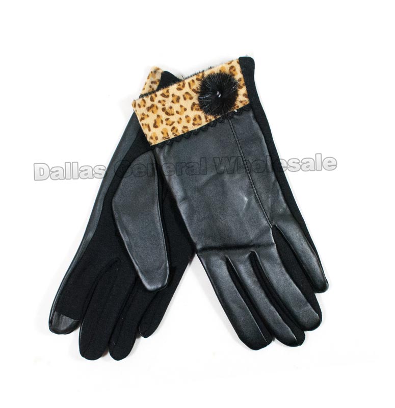 Ladies Fashion Cheetah Insulated Gloves Wholesale - Dallas General Wholesale
