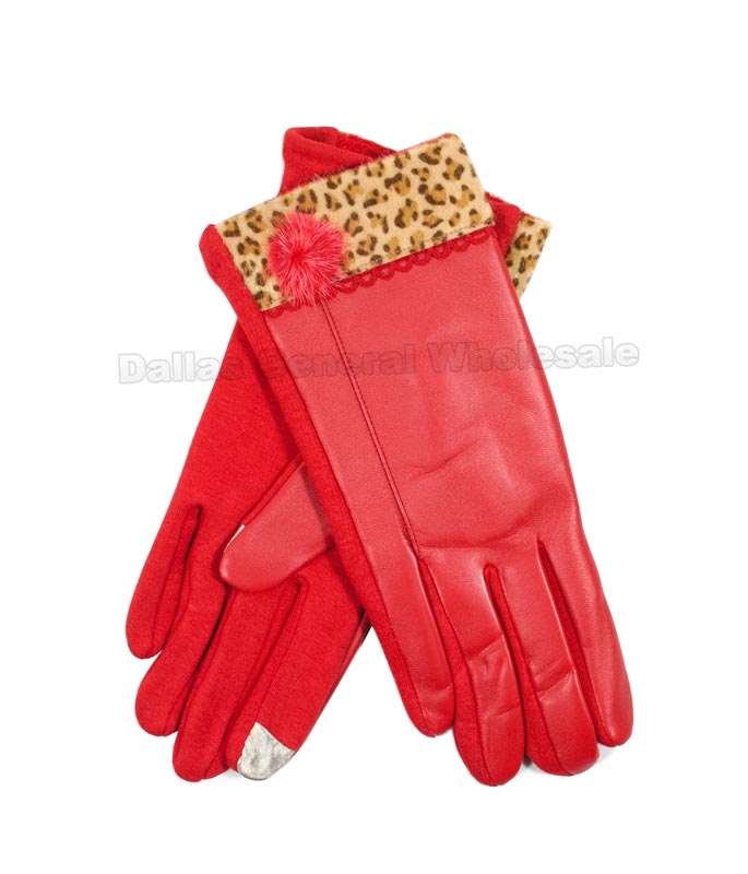 Ladies Fashion Cheetah Insulated Gloves Wholesale - Dallas General Wholesale