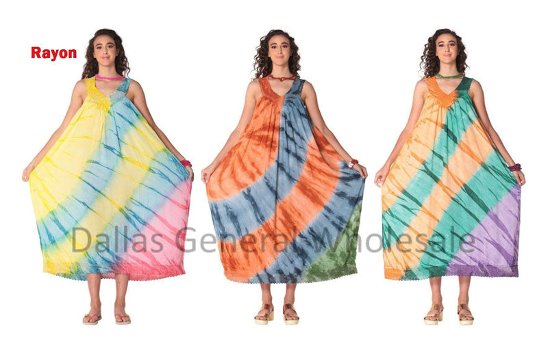 Women Fashion Rayon Tie Dye Dresses Wholesale