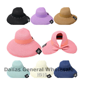Women Foldable Pearl Straw Hats Wholesale