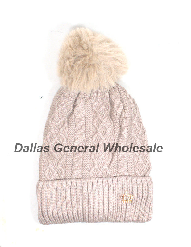 Ladies Bling Bling Fur Insulated Beanie Hats Wholesale