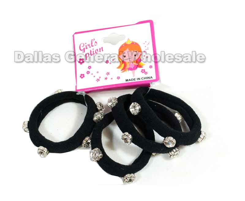 4 PC Black Hair Ties Wholesale