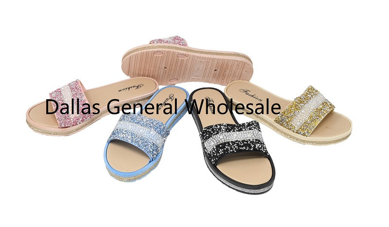 Women Bling Bling Slide On Sandals Wholesale