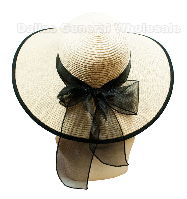 Ladies Fashion Floppy Beach Straw Hats Wholesale - Dallas General Wholesale