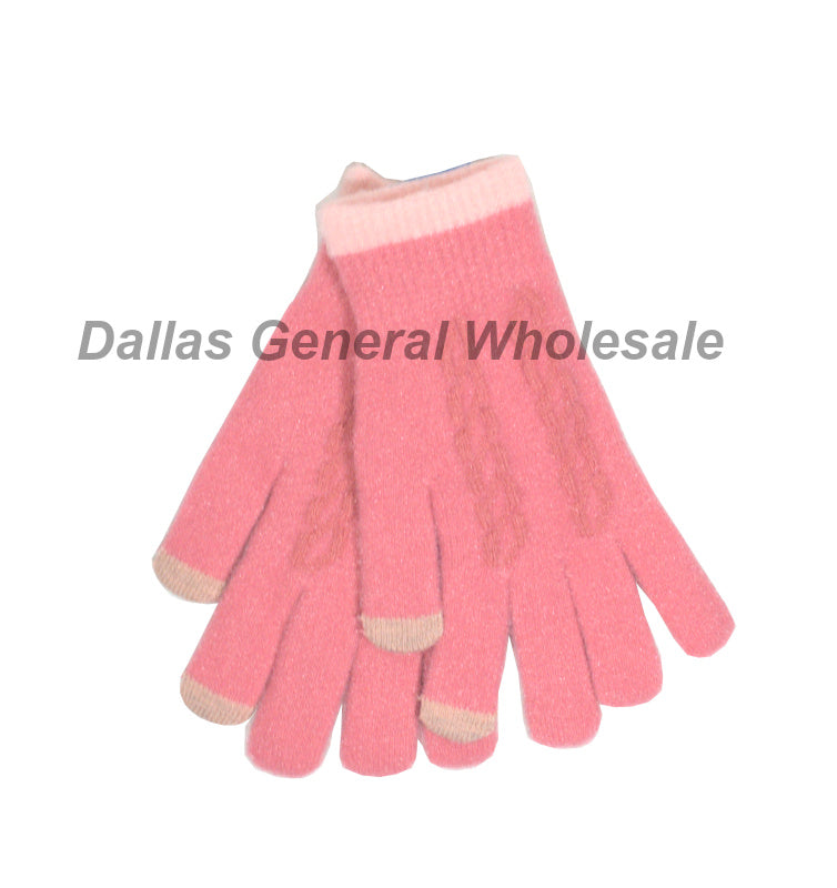 Ladies Cute Knitted Touch Gloves Wholesale