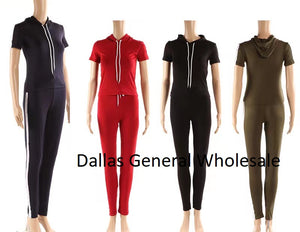 Casual Matching Top w/ Track Pants Set Wholesale