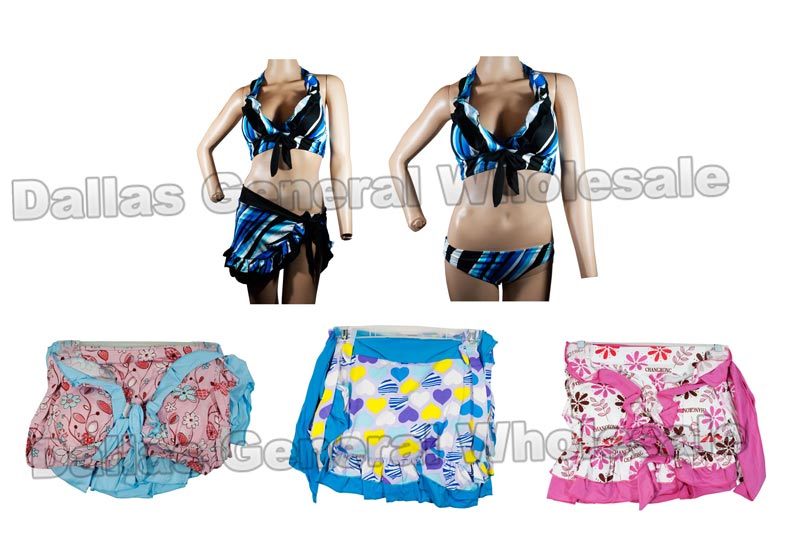 3 PC Bikini Swimsuits with Cover Wholesale - Dallas General Wholesale