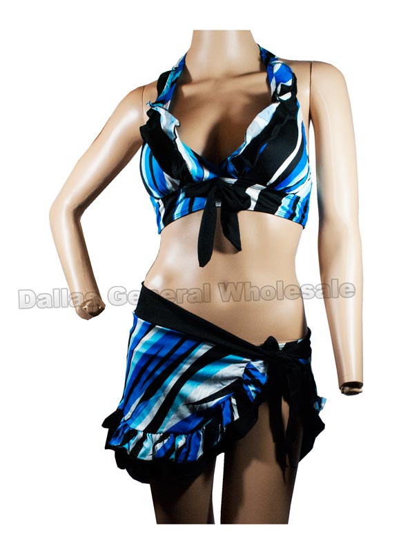 3 PC Bikini Swimsuits with Cover Wholesale - Dallas General Wholesale