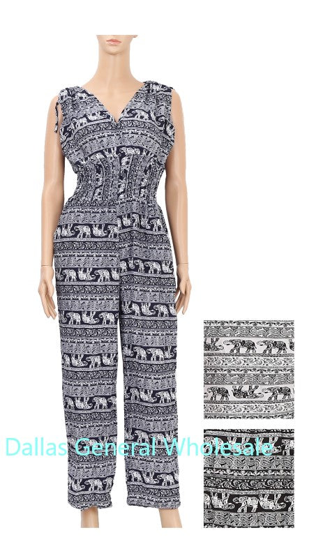 Casual Elephant Printed Jumpsuits Wholesale