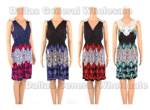 Ladies Lace Back Short Dresses Wholesale