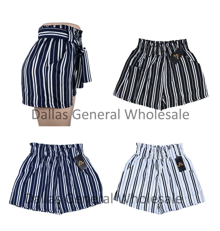 Casual Comfy Stripes Pull On Shorts Wholesale