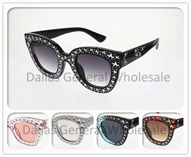 Ladies Star Large Frame Sunglasses Wholesale