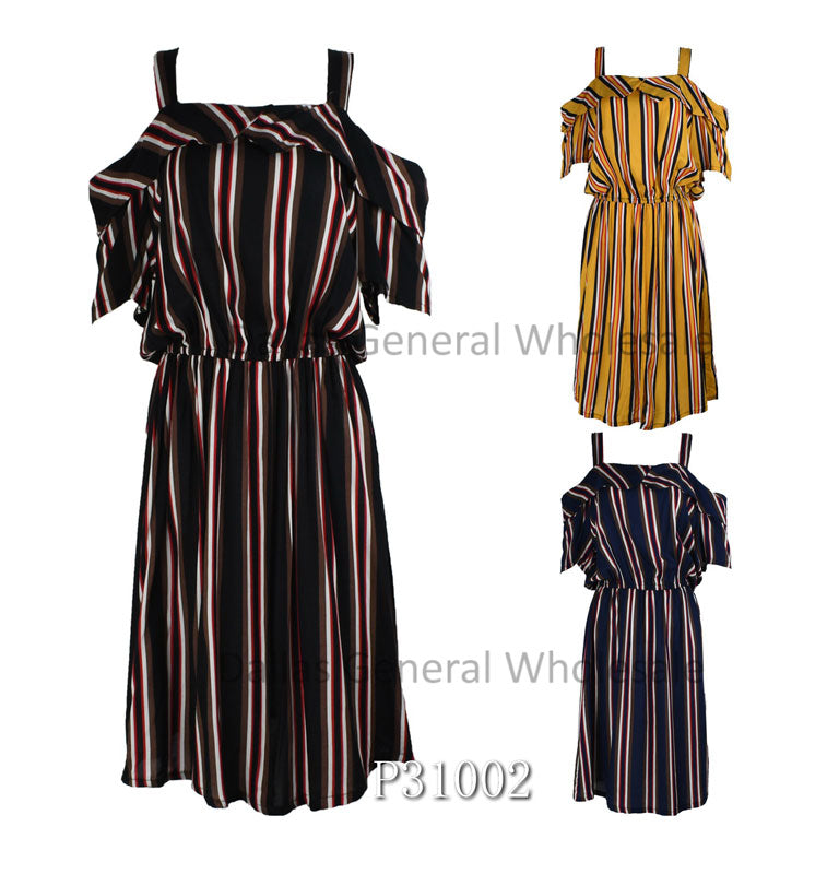 Ladies Straight Shoulder Sun Dress Wholesale