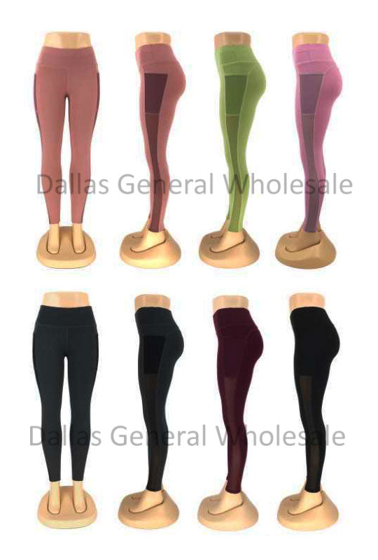 Solid Color Active Leggings w/ Pockets Wholesale
