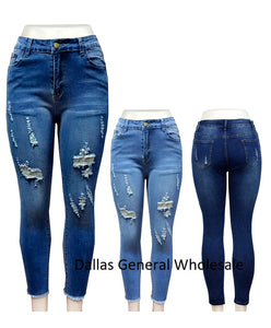 Trendy Distress Denim Skinny Jeans Wholesale