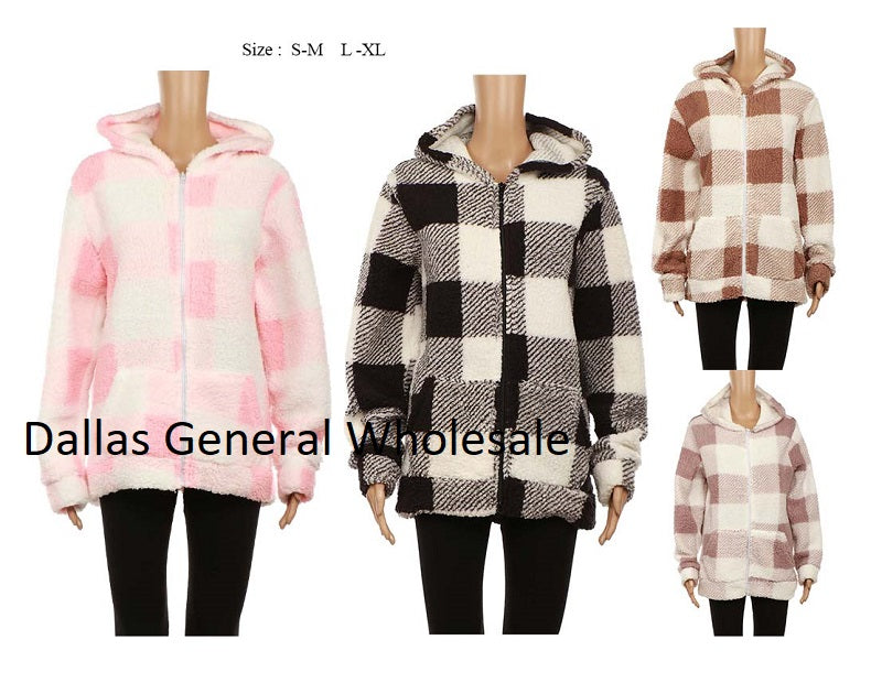Ladies Casual Fleece Zip Up Jackets Wholesale