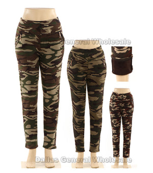 Camouflage Fur Insulated Jogger Pants Wholesale
