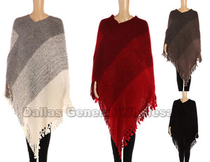 Ladies Trendy Knitted Ponchos Wholesale