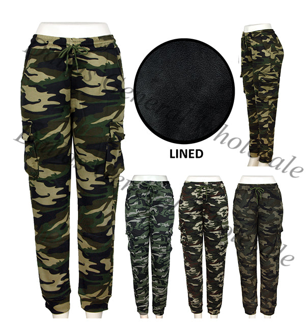 Camouflage Fur Insulated Jogger Pants Wholesale