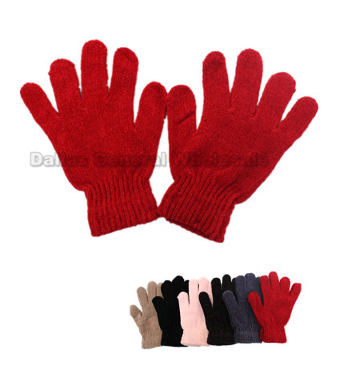 Ladies Chenille Knitted Gloves Wholesale