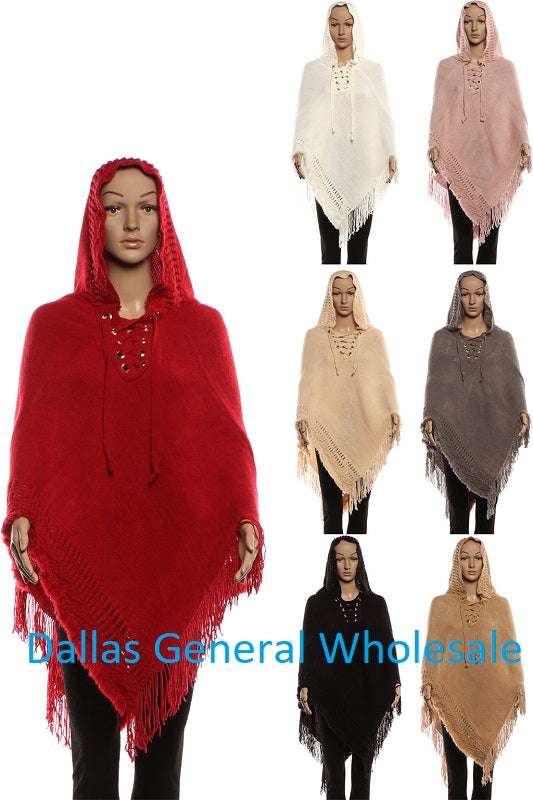 Cute Trendy Hooded Sweater Ponchos Wholesale