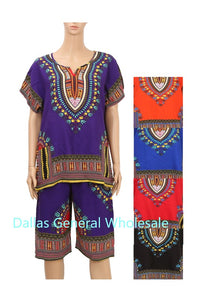 Dashiki Top w/ Shorts Set Wholesale - Dallas General Wholesale