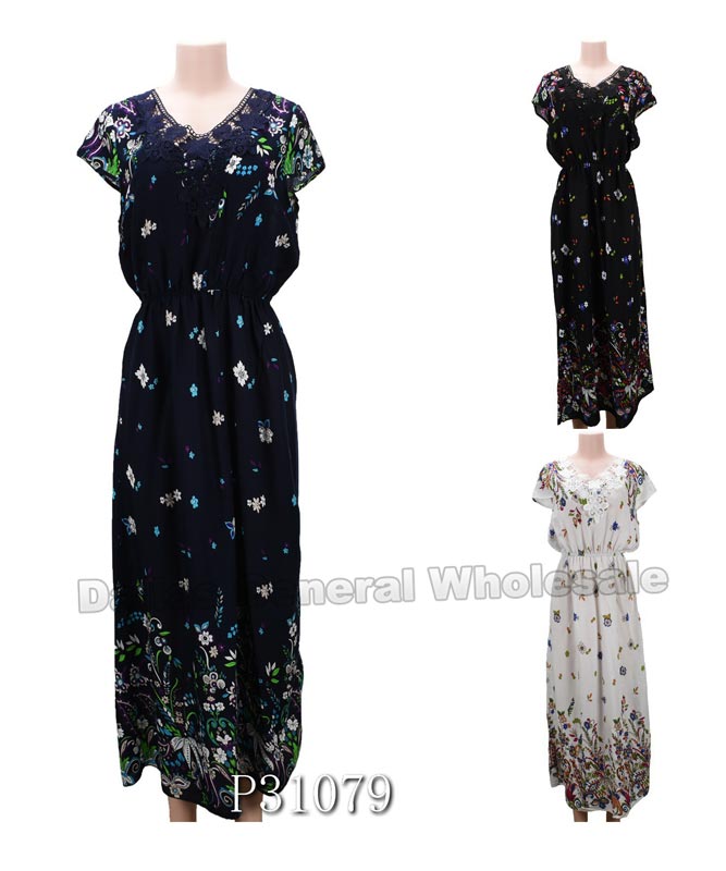 Maxi Sun Dresses with Sleeves Wholesale - Dallas General Wholesale