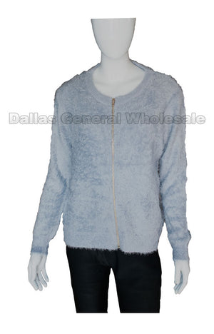 Faux Fur Zippered Sweater Wholesale - Dallas General Wholesale