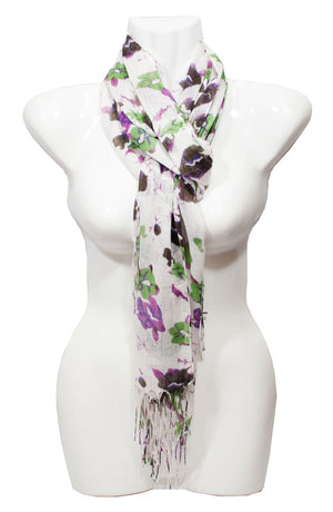 Women's Flower Printed Fashion Casual Fall / Spring Scarves Wholesale - Dallas General Wholesale