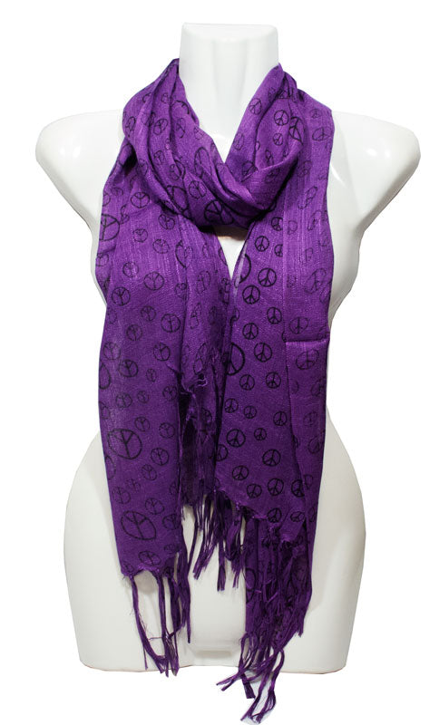 Girls Peace Sign Printed Fashion Fall / Spring Scarves Wholesale - Dallas General Wholesale