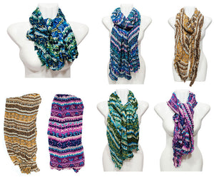 Ladies Printed Fall / Spring Scarves Wholesale - Dallas General Wholesale