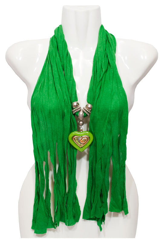 Heart Shape Jade Pendant Jewelry Fashion Scarf Wholesale - Dallas General Wholesale