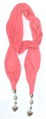Girls Heart Designed Pendants Fashion Scarf Wholesale - Dallas General Wholesale