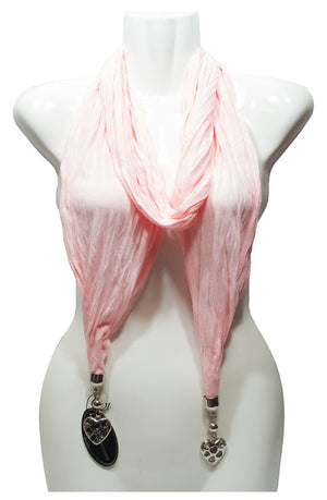 Girls Hollow Heart Designed Pendants Fashion Scarf Wholesale - Dallas General Wholesale