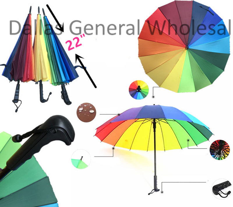 Rainbow Colored Adults Automatic Umbrellas