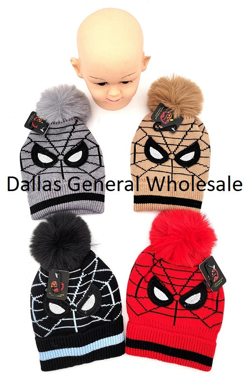 Boys Spider Beanie Hats Wholesale
